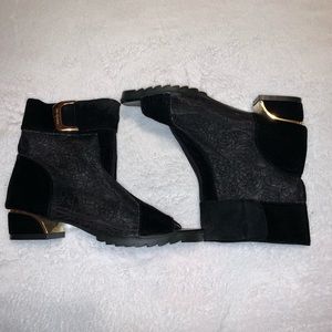 Black Mesh Boots (Size 7.5)